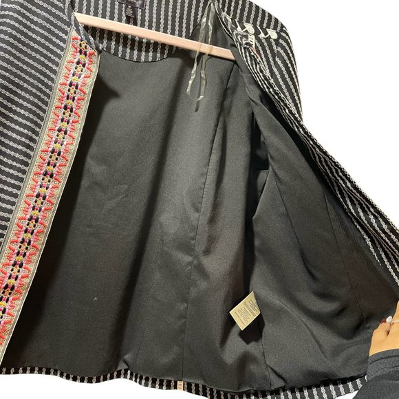 Rafaella Blazer Women Size Medium Mix Media Open Front Lightweight Preppy Causal - Picture 5 of 7